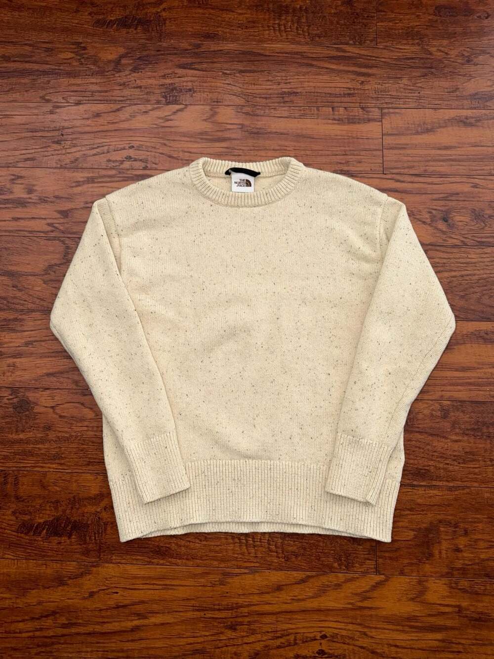 The North Face Women's Cream Wool Blend Speckled Crewneck Sweater
